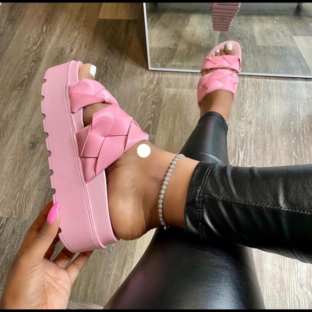 Pink platform sandals!